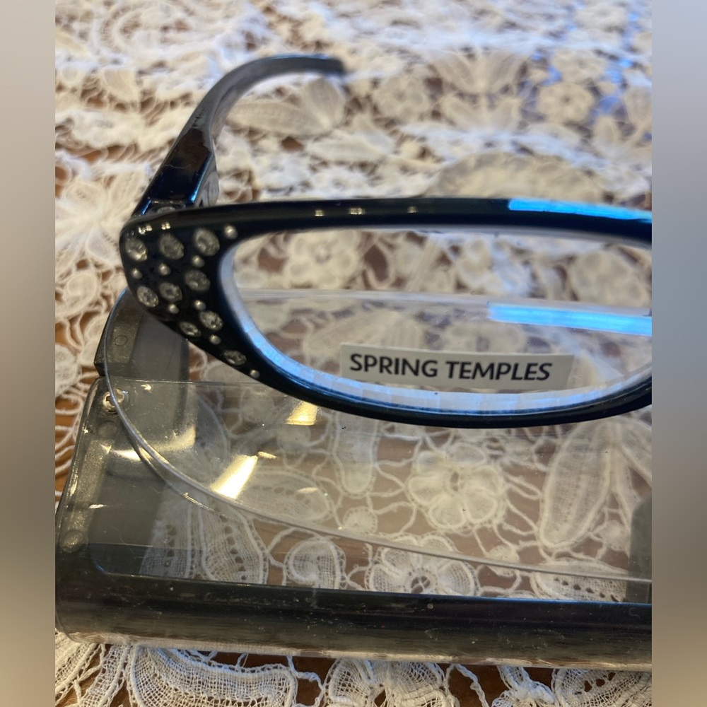 NWT Reading Glasses with Rhinestone Corners +3.00 by Art to Wear So fun! - Picture 3 of 9